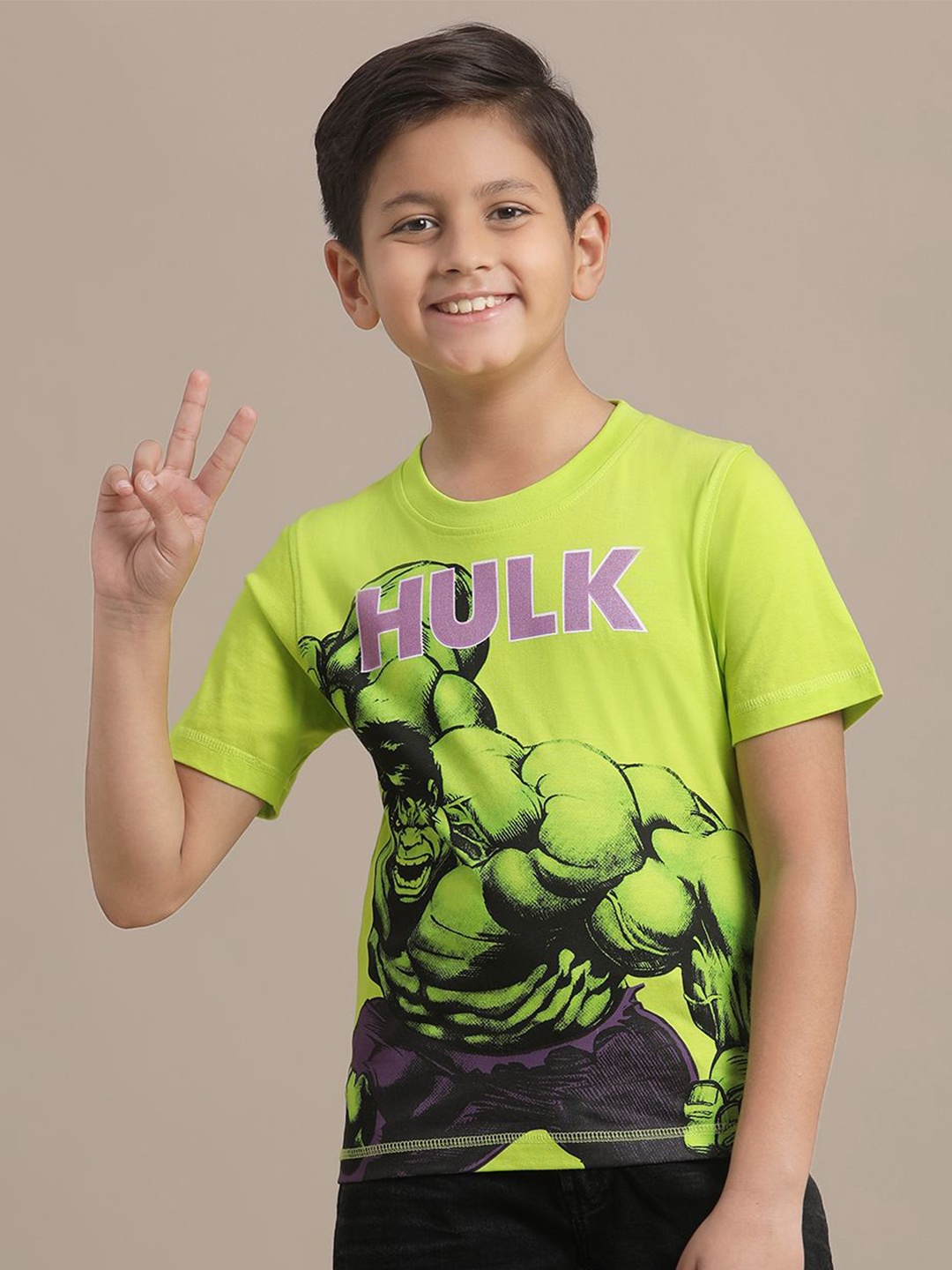 

Kids Ville Boys Hulk Printed Pure Cotton T-shirt, Green