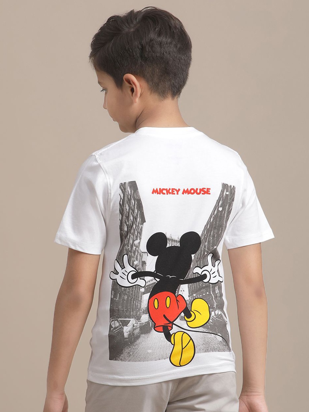 

Kids Ville Boys Mickey & Friends Printed Pure Cotton T-shirt, White