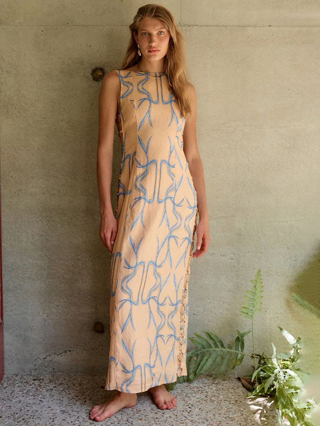 

LULU & SKY Women Sleeveless Maxi Dress, Orange