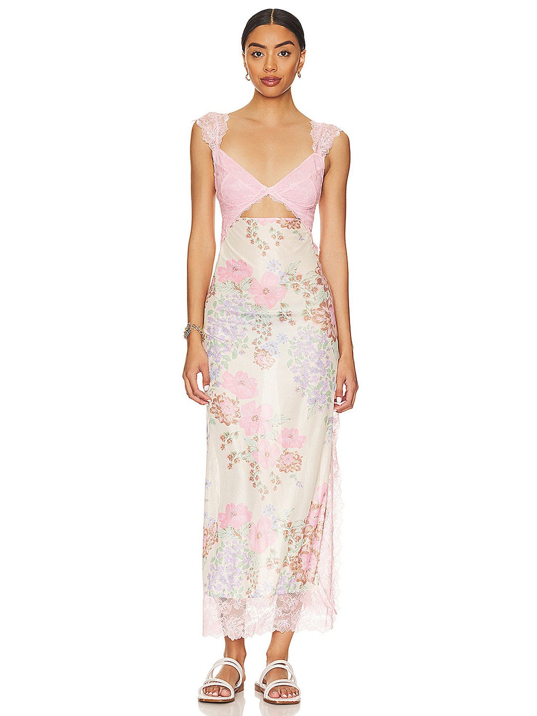 

LULU & SKY Floral Printed Maxi Dress, Pink