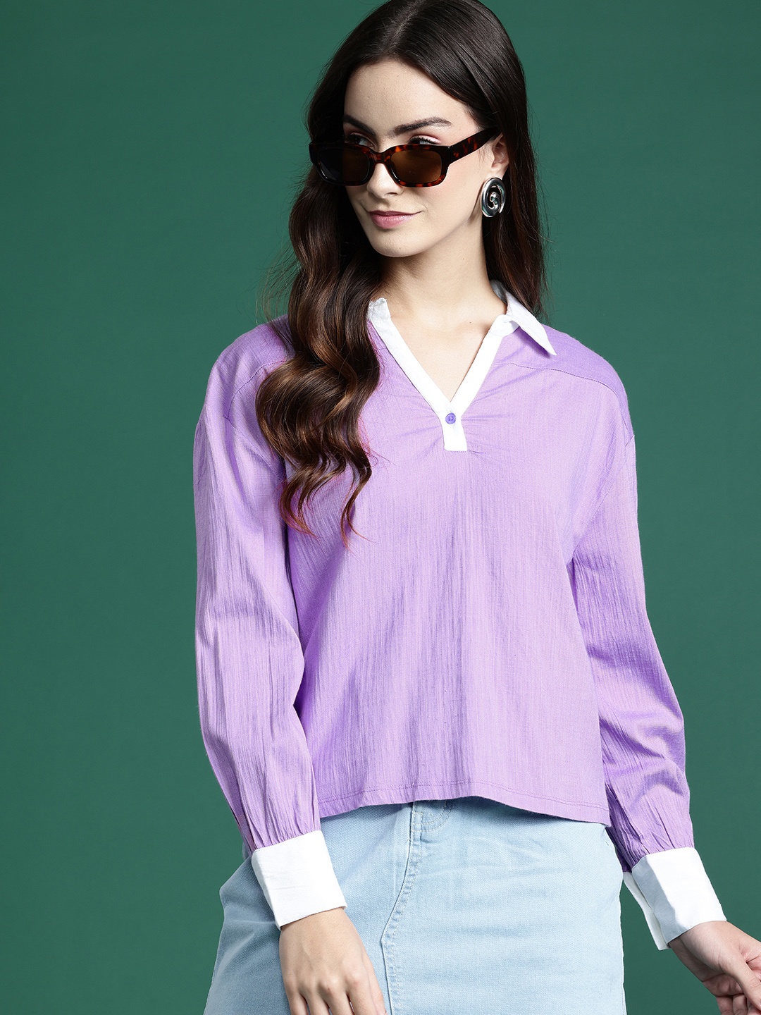 

DressBerry Shirt-style Top, Purple