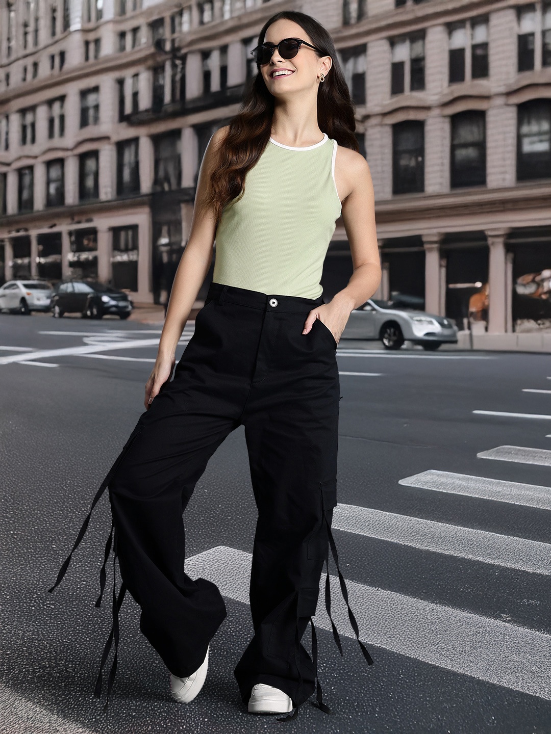 

DressBerry Basics Fitted Sleeveless Top, Green