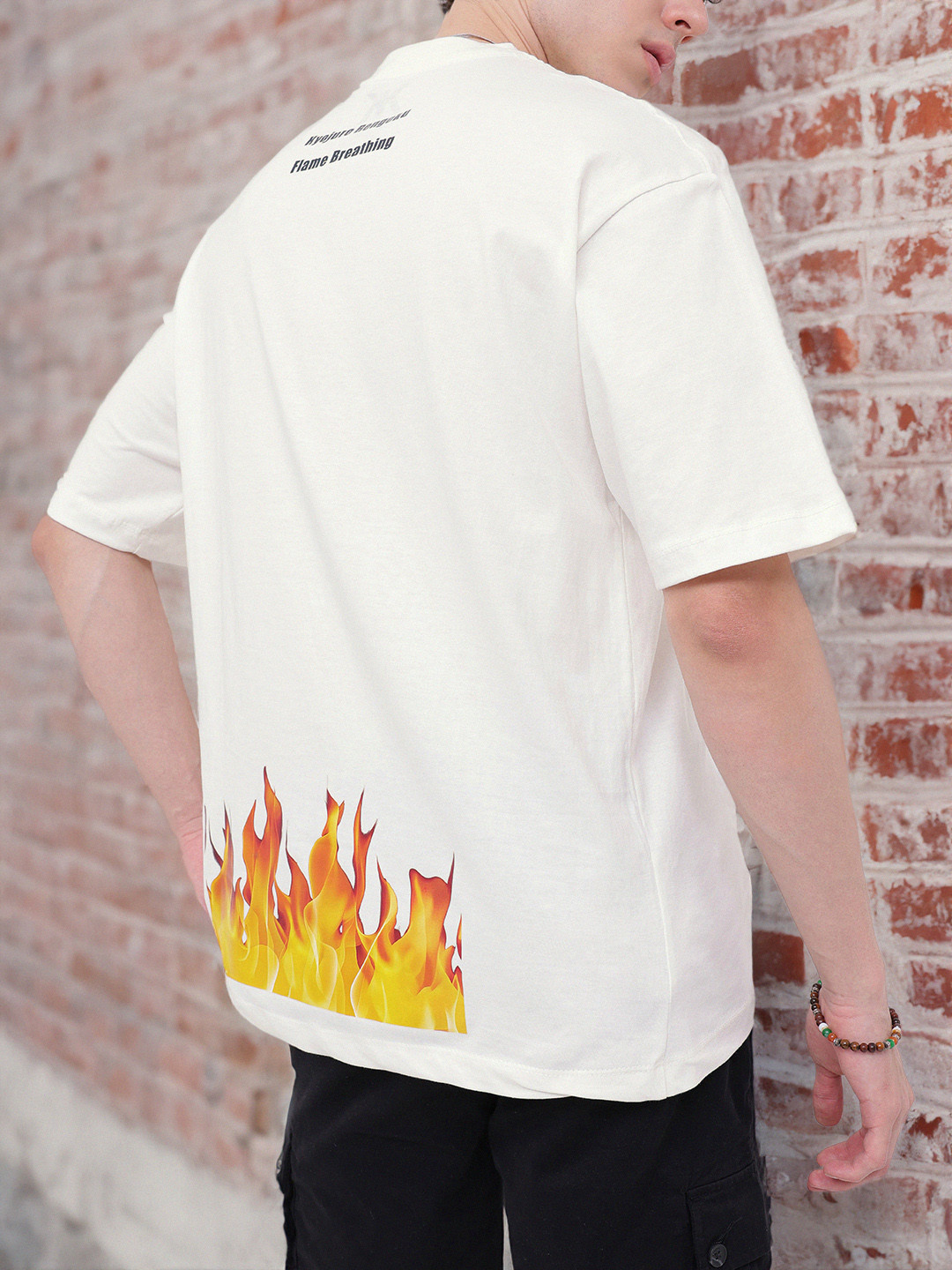 

Kook N Keech Fire Up Printed Oversized T-shirt, White