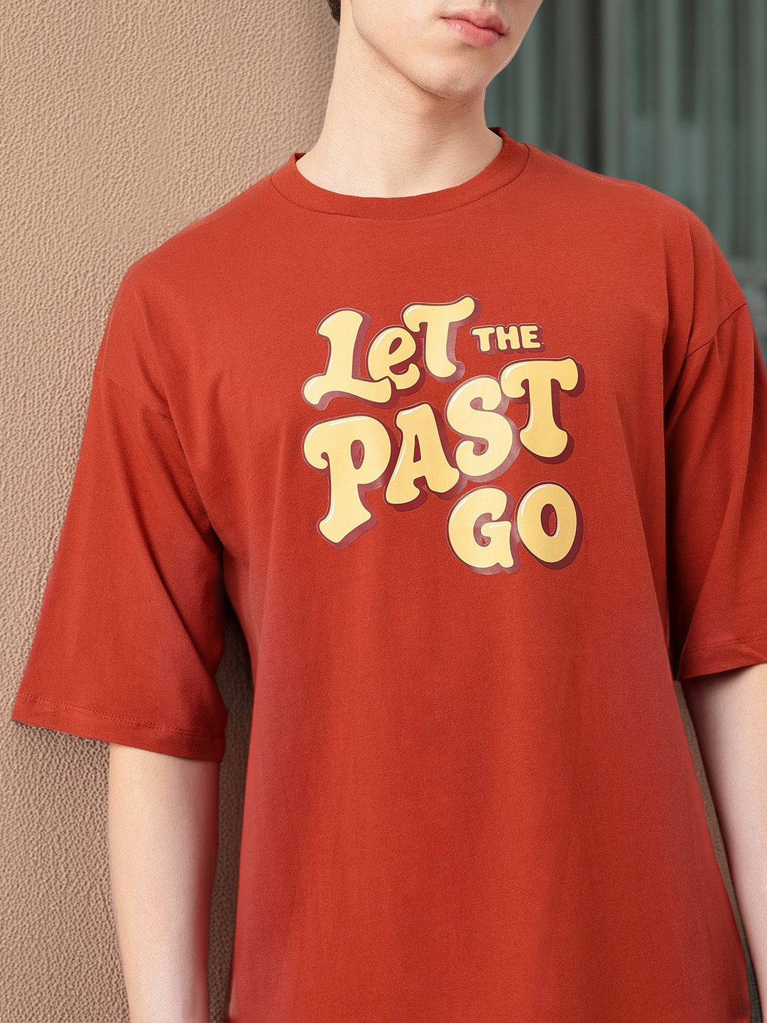 

Kook N Keech Soft Striking Era Typography Printed Oversized T-shirt, Rust