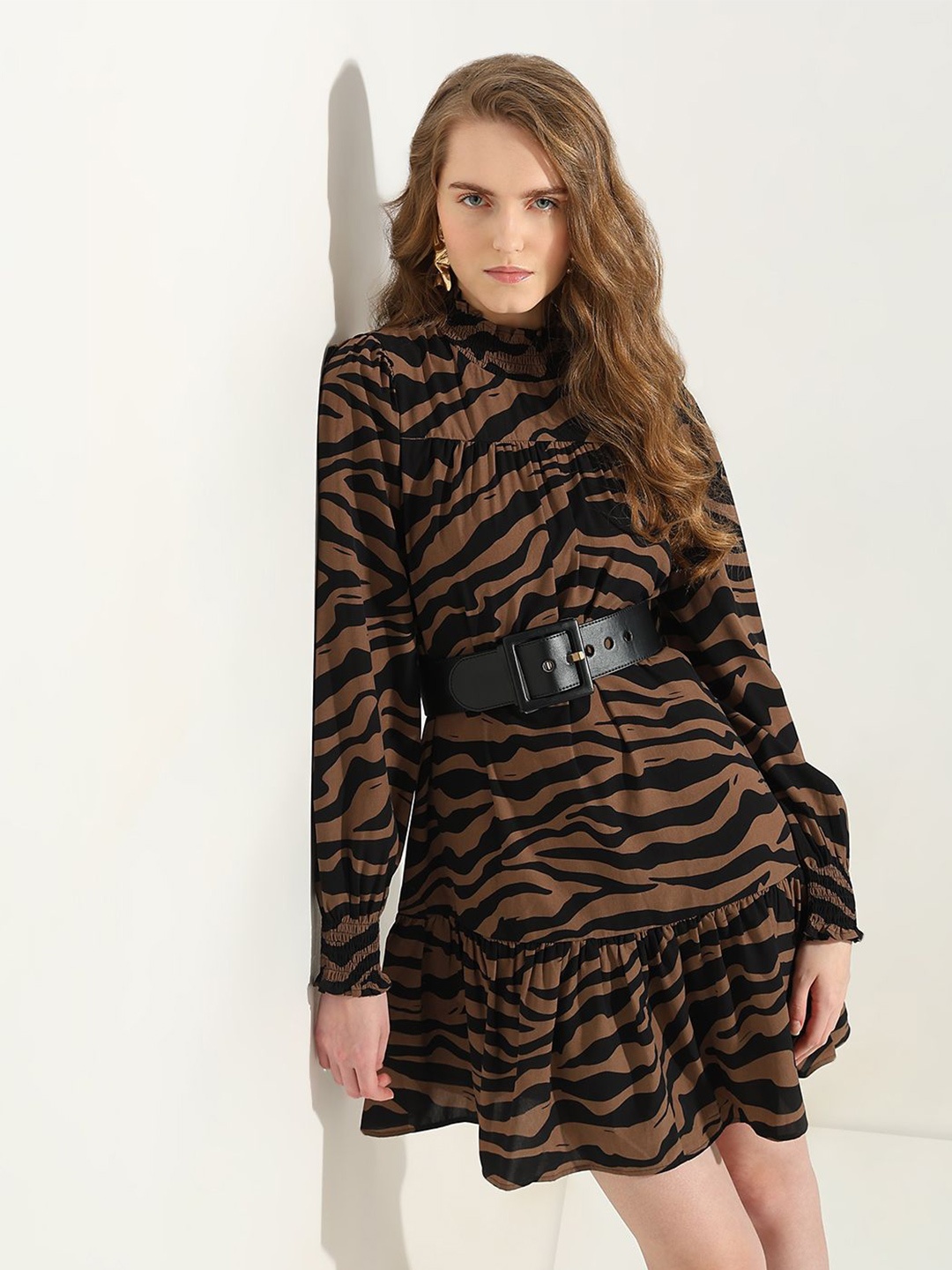 

Vero Moda Animal Printed Shirt Dress, Brown