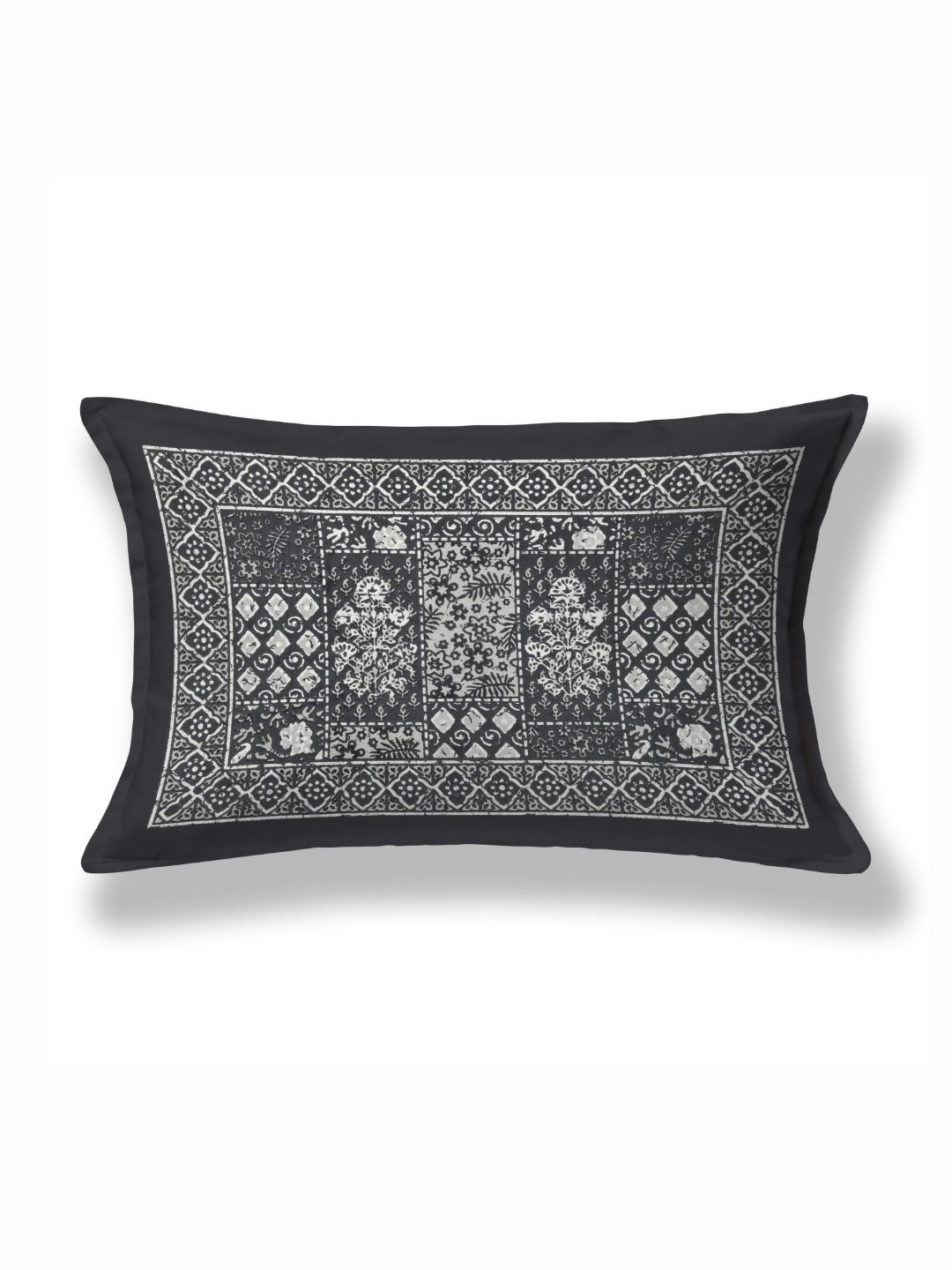 

SHOOLIN Black & Grey Floral 144 TC Single Bedsheet with 2 Pillow Covers