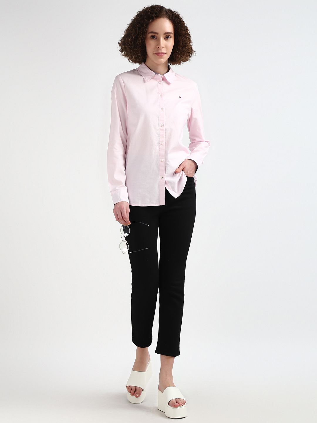 

Tommy Hilfiger Classic Spread Collar Long Sleeves Casual Shirt, Pink