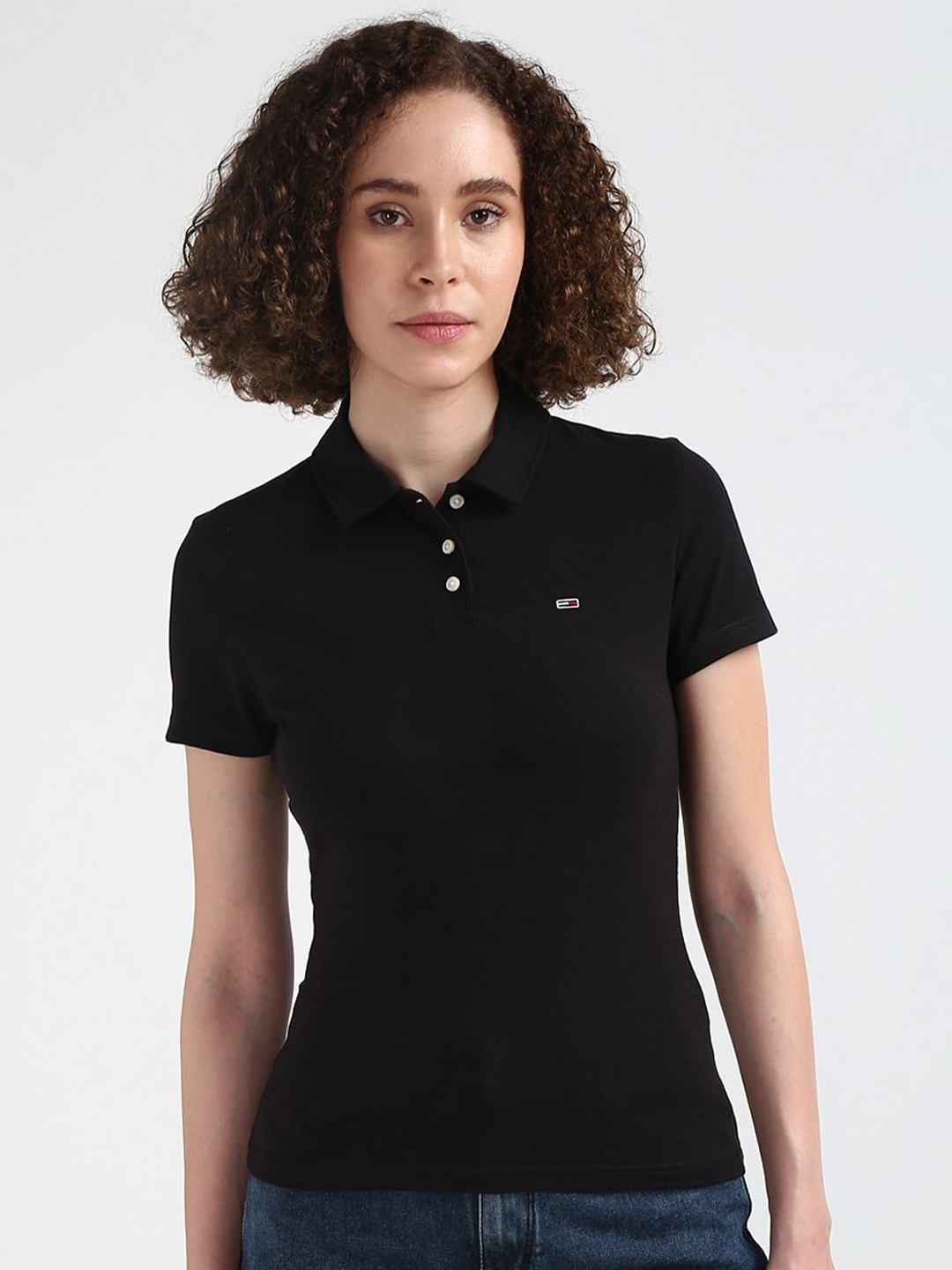 

Tommy Hilfiger Polo Collar Short Sleeves Cotton Slim Fit T-shirt, Black
