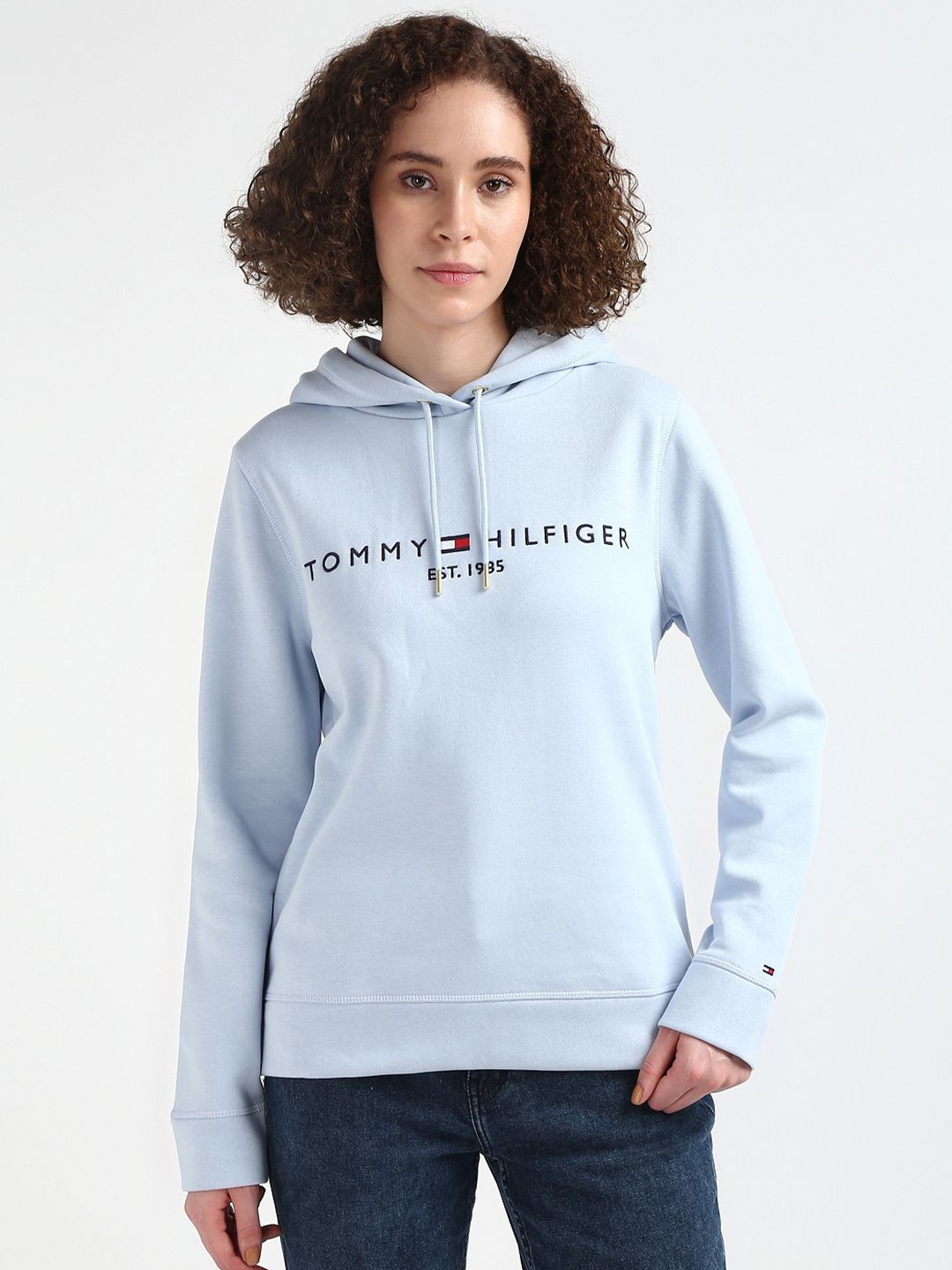

Tommy Hilfiger Logo Printed Hooded Pullover Sweatshirt, Blue