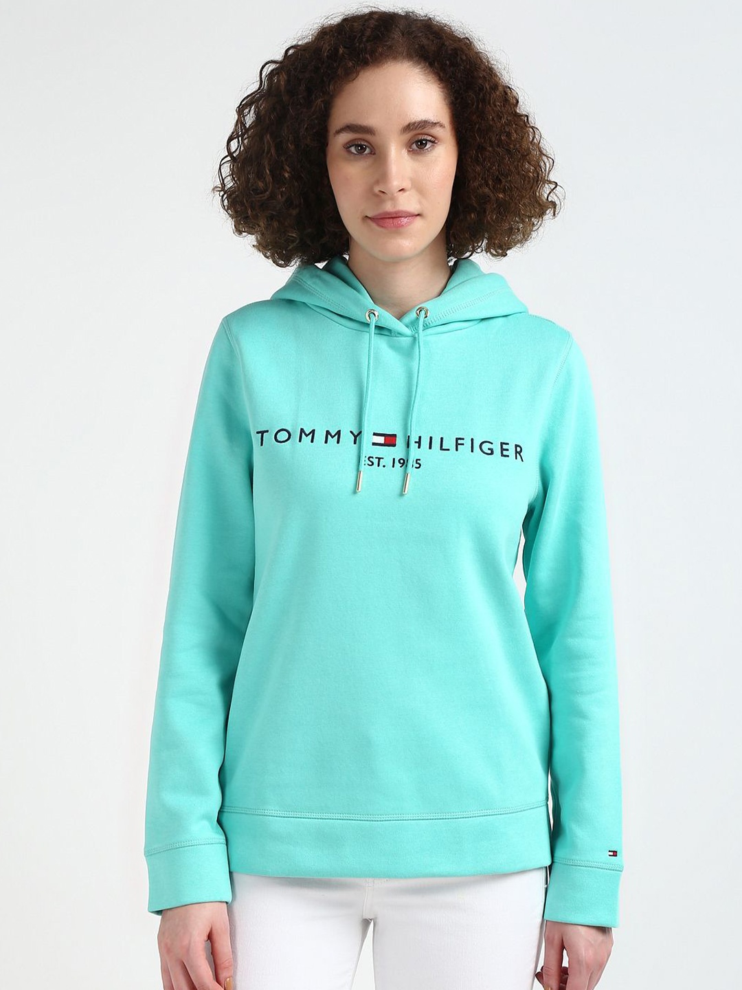 

Tommy Hilfiger Logo Printed Hooded Pullover Sweatshirt, Green