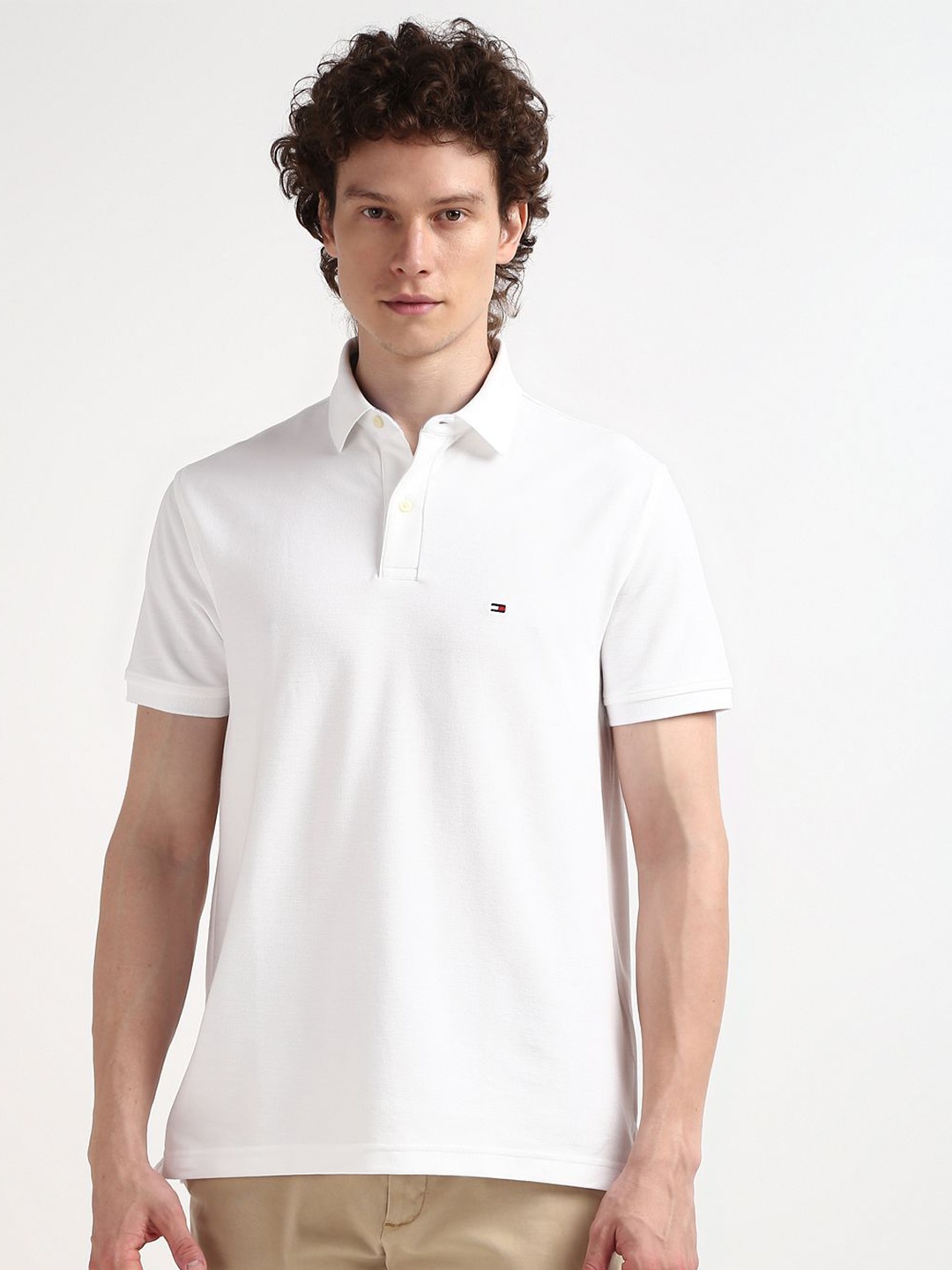 

Tommy Hilfiger Polo Collar Short Sleeves Cotton T-shirt, White