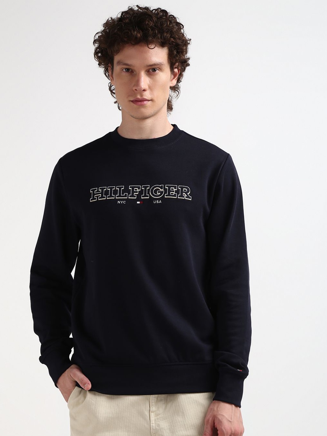 

Tommy Hilfiger Logo Printed Printed Pullover Sweatshirt, Navy blue