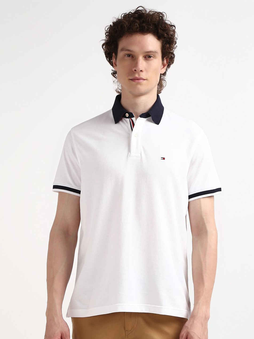 

Tommy Hilfiger Polo Collar Short Sleeves Cotton Regular Fit T-shirt, White