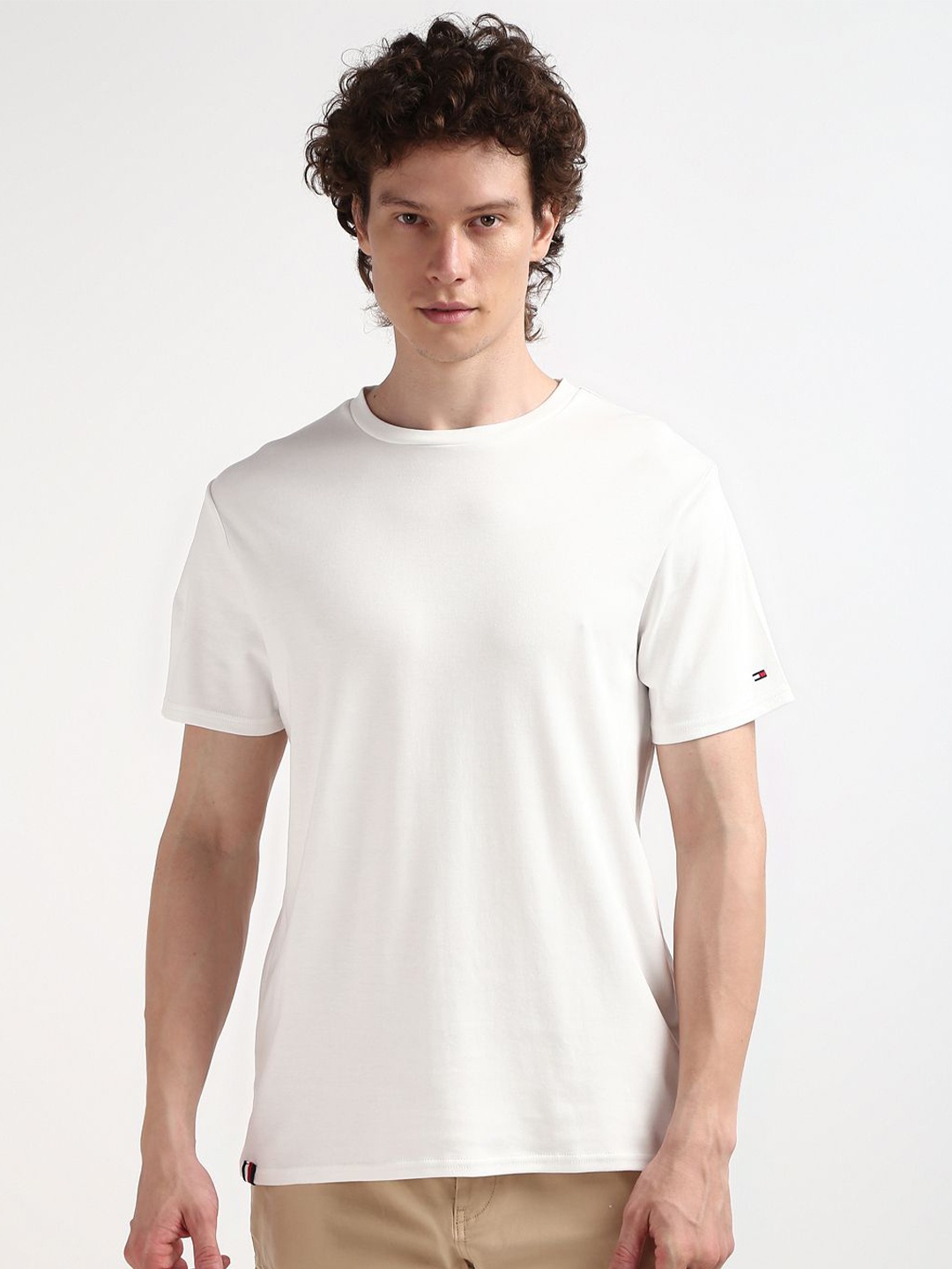 

Tommy Hilfiger Round Neck Short Sleeves Cotton Regular Fit T-shirt, Blue