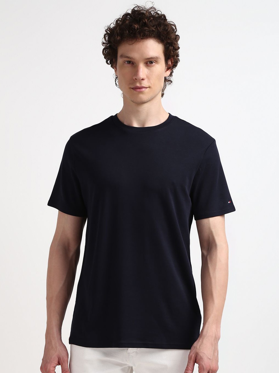 

Tommy Hilfiger Round Neck Short Sleeves Cotton T-shirt, Navy blue