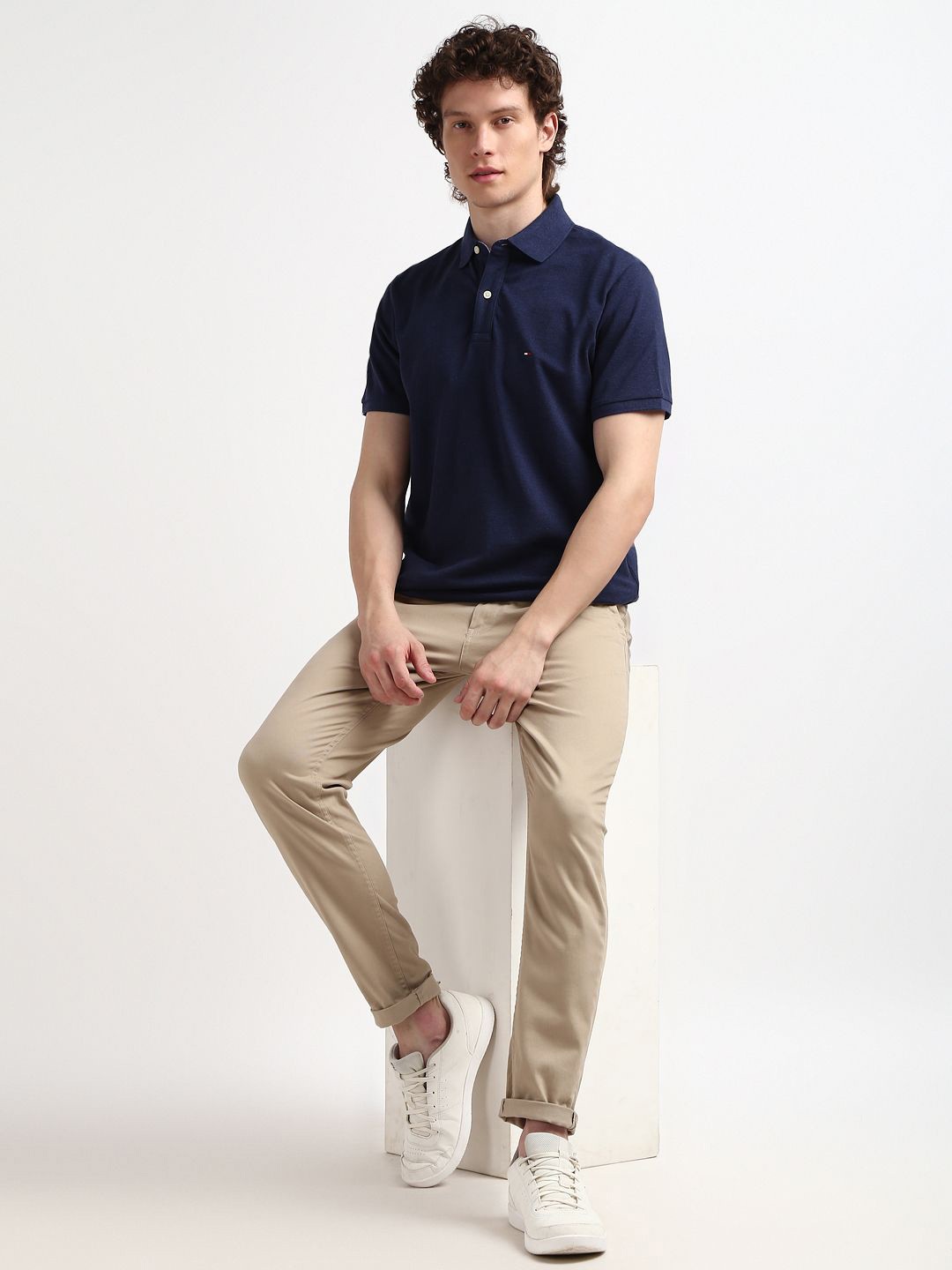 

Tommy Hilfiger Polo Collar Short Sleeves Cotton Regular Fit T-shirt, Navy blue