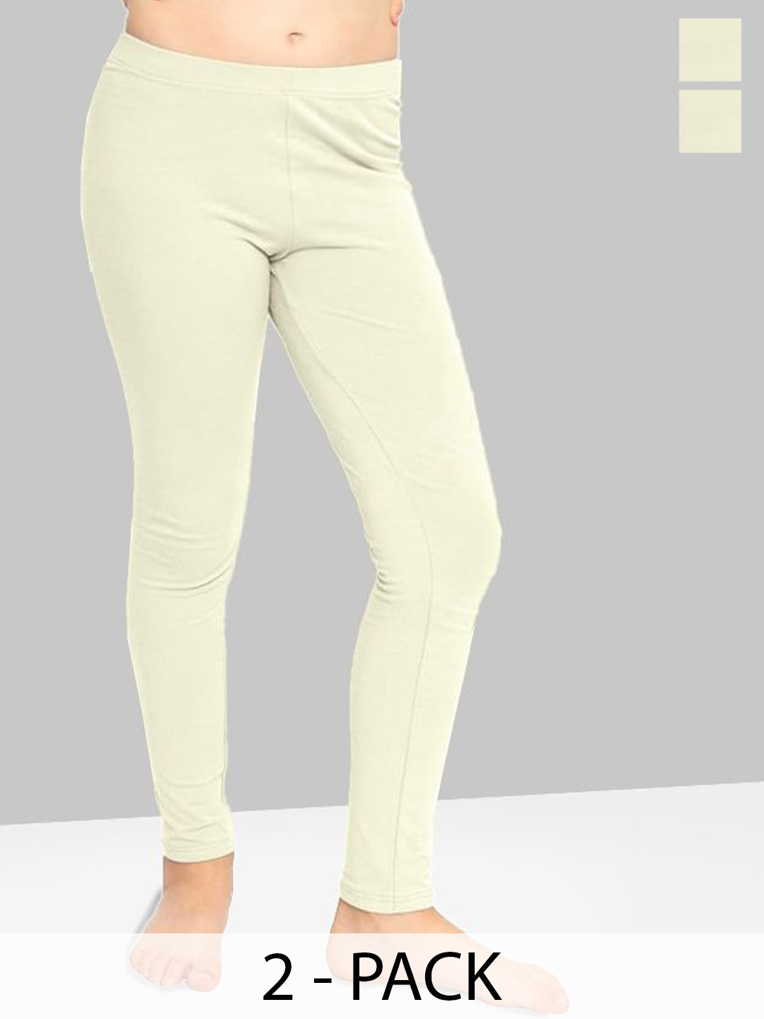 

BAESD Girls Pack Of 2 Ankle Length Leggings, Off white