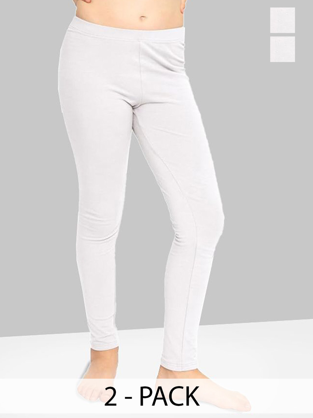 

Naughty Ninos Girls Pack Of 2 Ankle Length Leggings, White