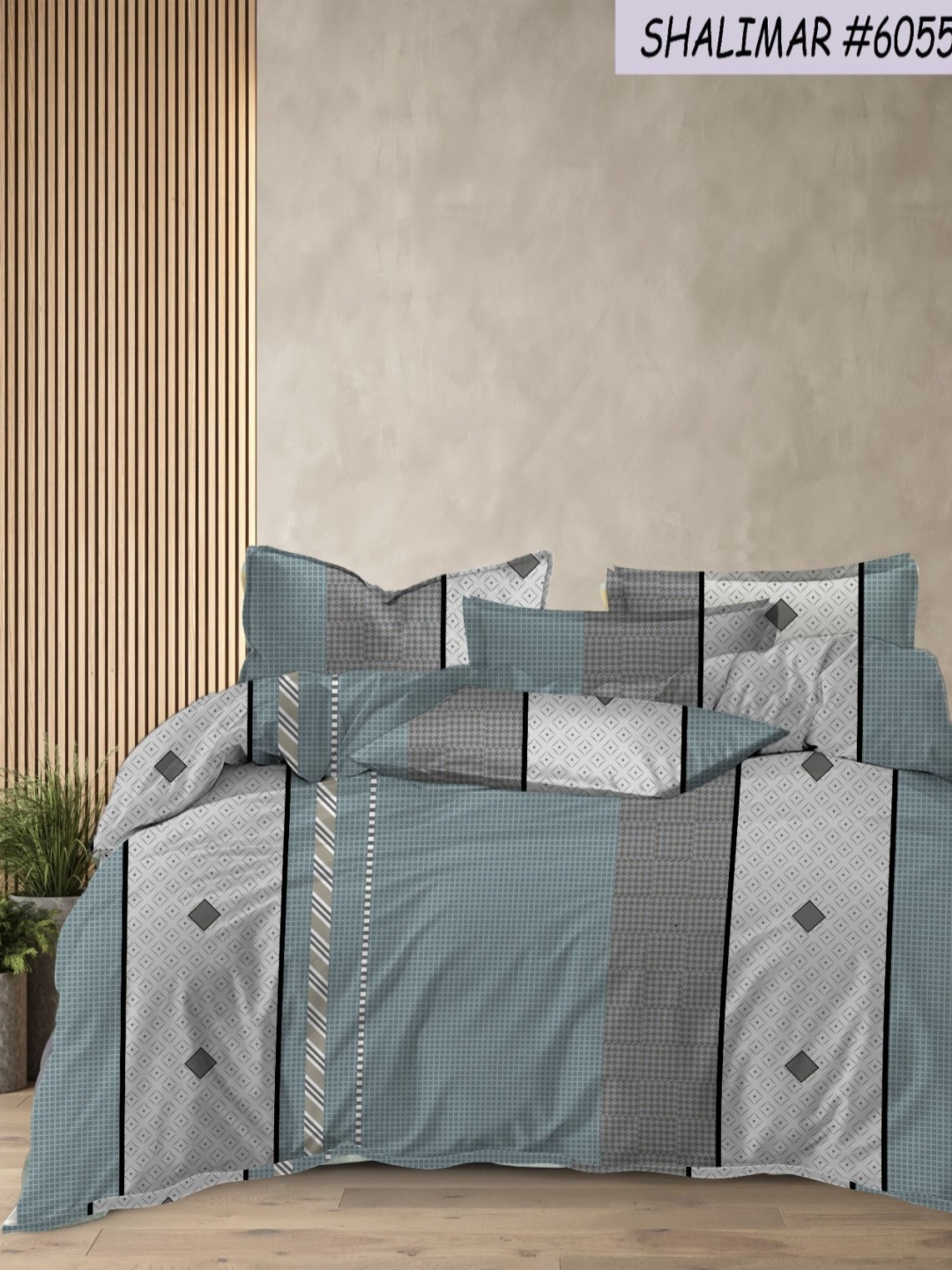 

Innovative Edge Grey Geometric Printed Cotton 180 TC King Bedsheet with 2 Pillow Covers