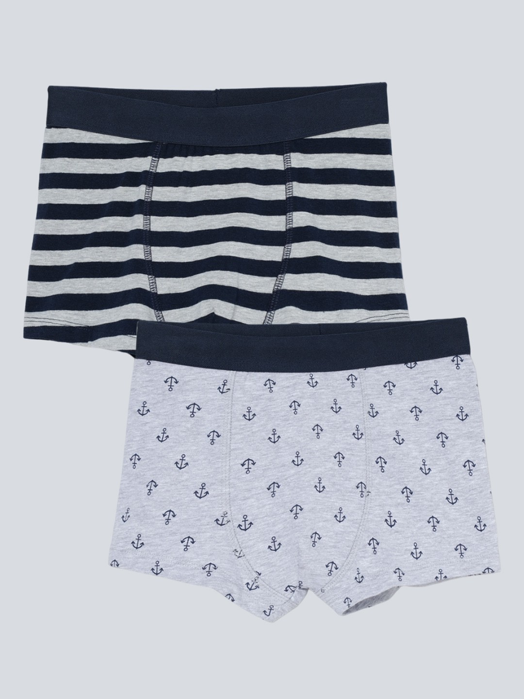 

Charm n Cherish Boys Pack Of 2 Printed & Striped Trunks BWTR24, Black