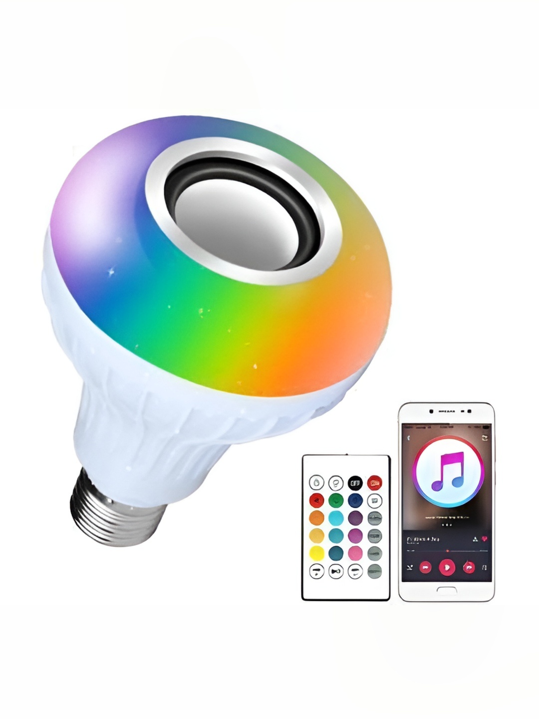 

SPARK WORLD White Wireless Music Playing Bluetooth Remote Controller RGB LED Smart Bulb