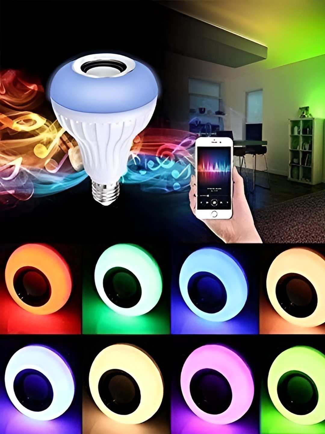 

SPARK WORLD White Wireless Music Playing Remote Controller LED Bulb