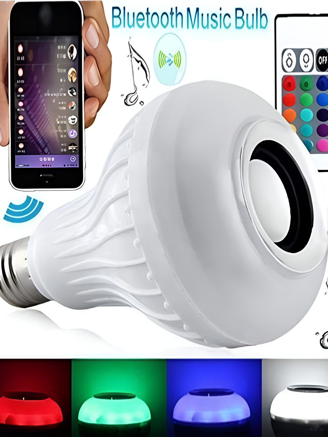 

SPARK WORLD White Wireless Music Playing Remote Controller LED Bulb