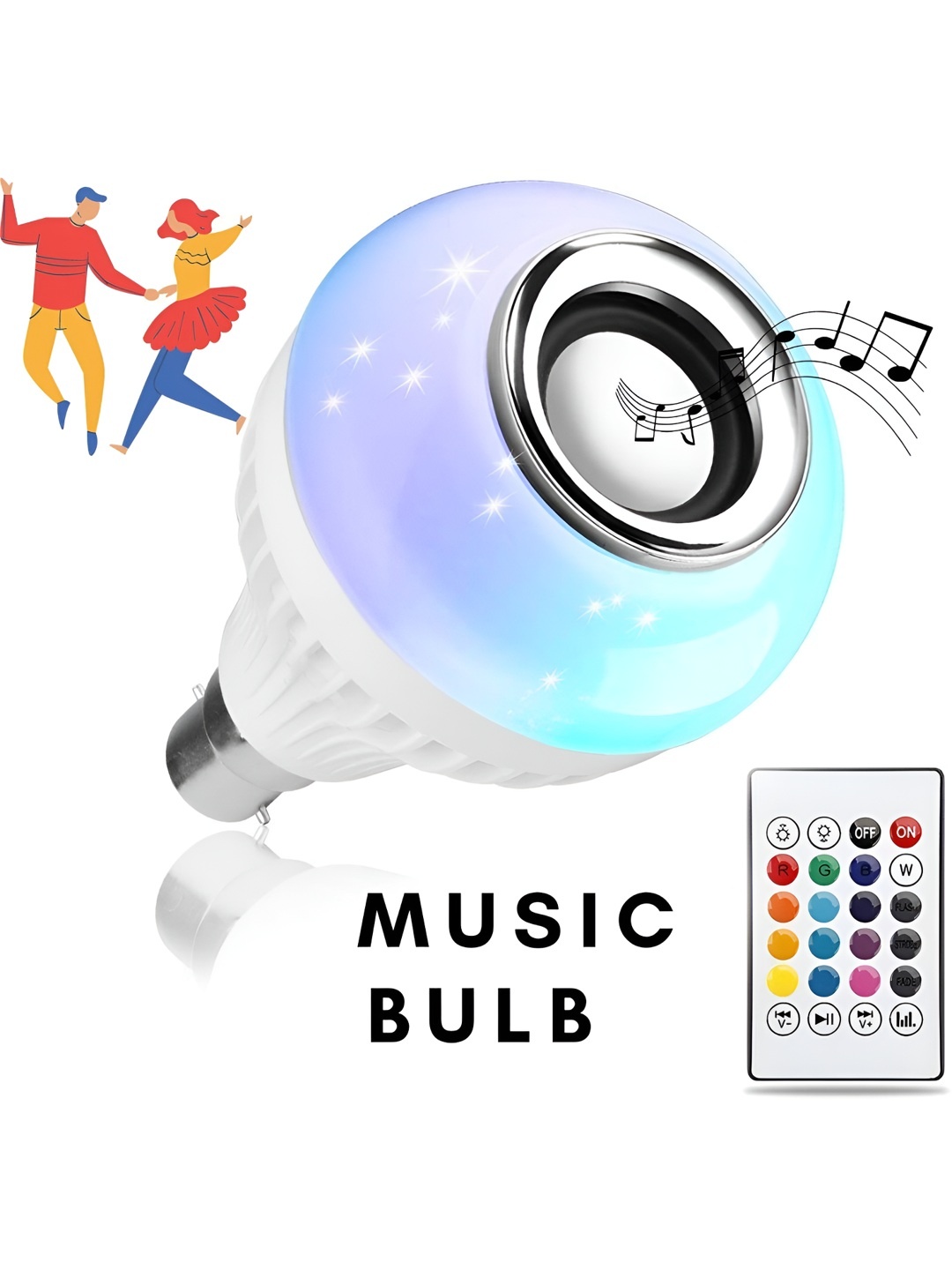

SPARK WORLD White Wireless Music Playing Remote Controller Smart Bulb