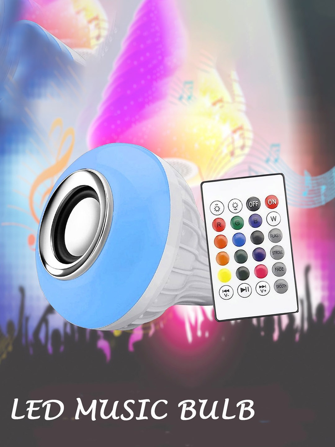 

SPARK WORLD White Wireless Music Playing Bluetooth Remote Controller LED Smart Bulb