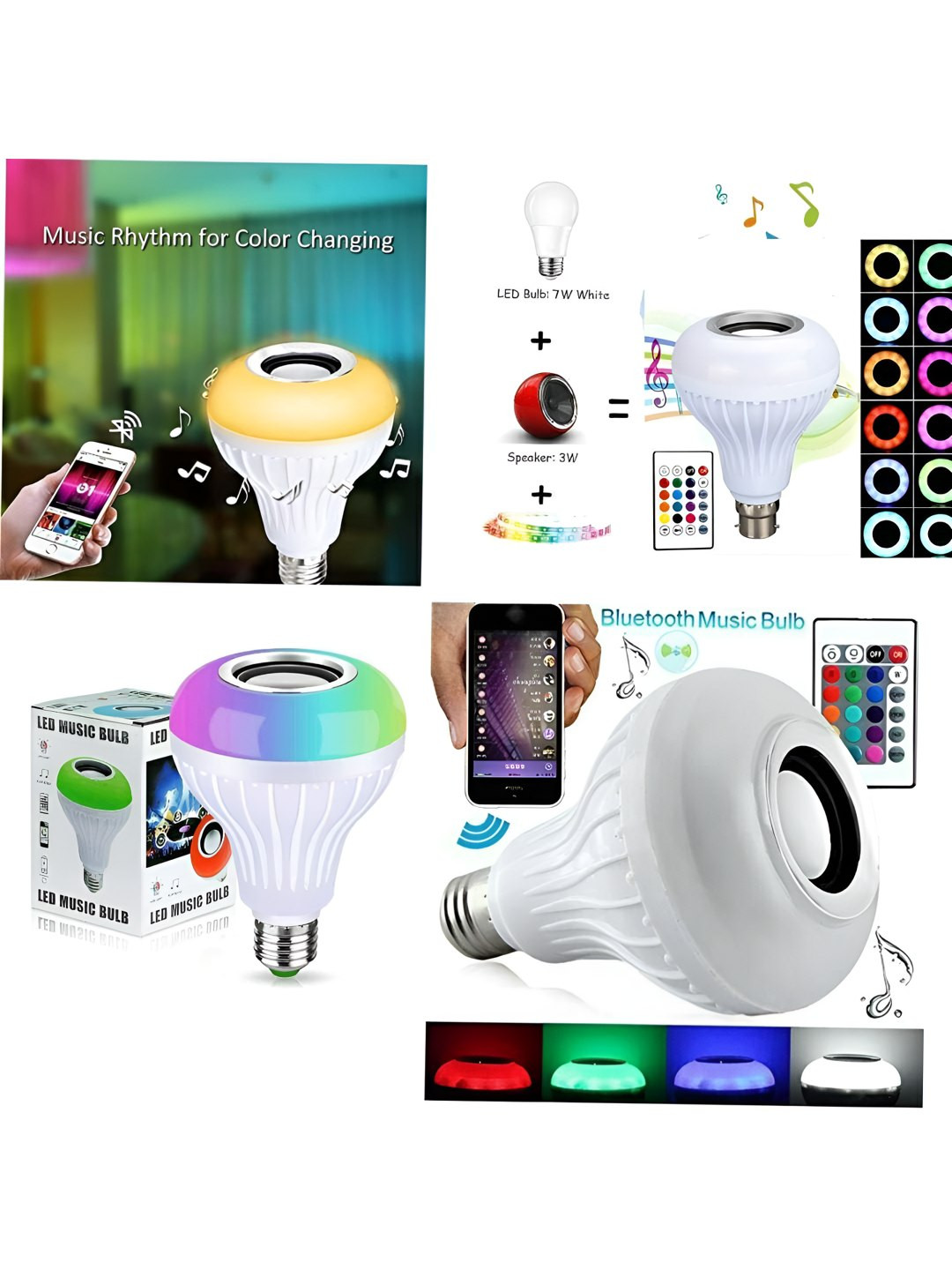 

SPARK WORLD White Wireless Music Playing Remote Controller LED Bulb