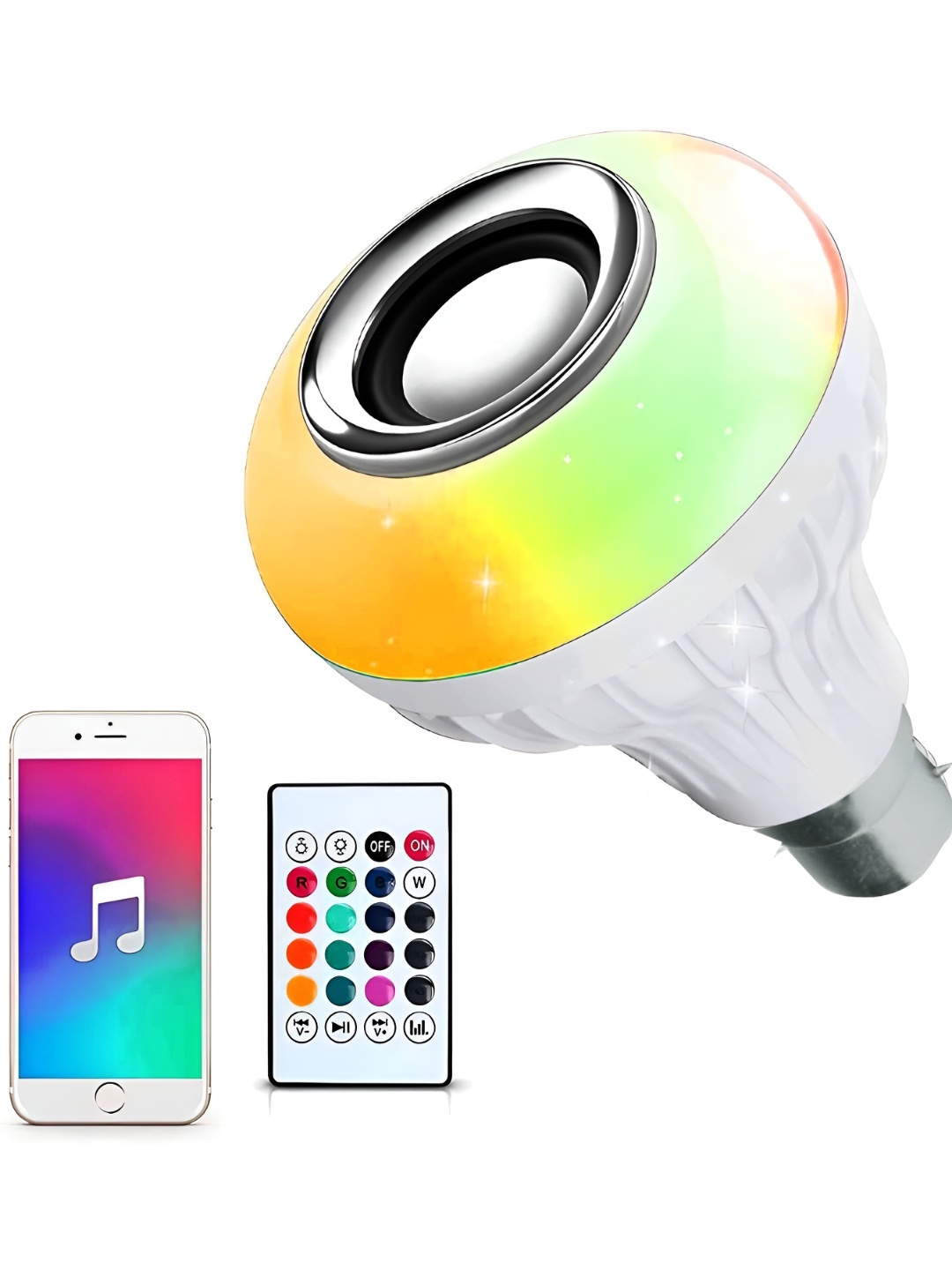 

SPARK WORLD White Wireless Music Playing Remote Controller LED Bulb