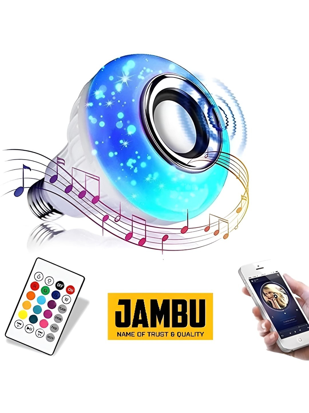 

SPARK WORLD White Wireless Music Playing Remote Controller LED Bulb