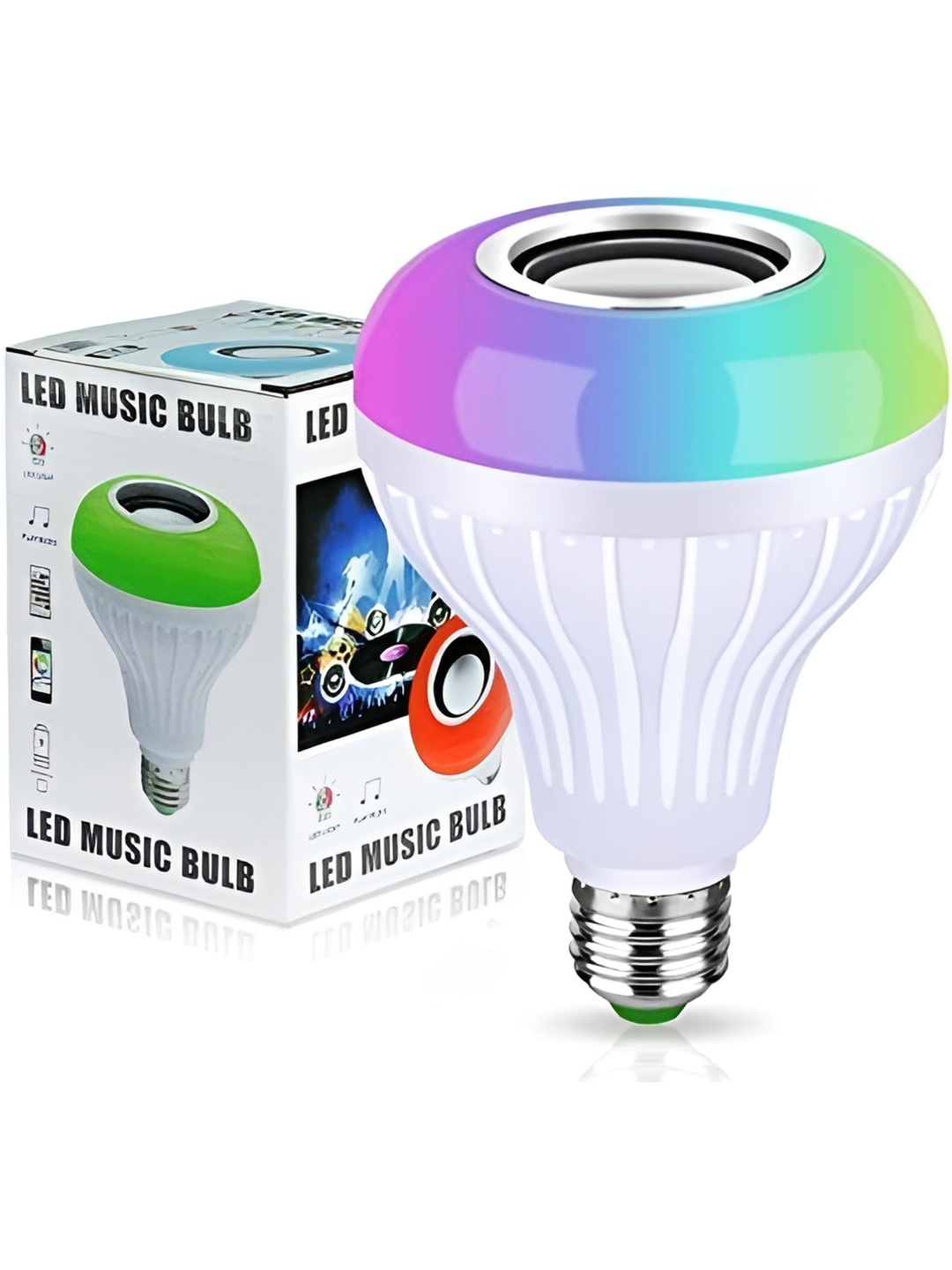

SPARK WORLD White & Green Wireless Music Playing Remote Controller LED Bulb