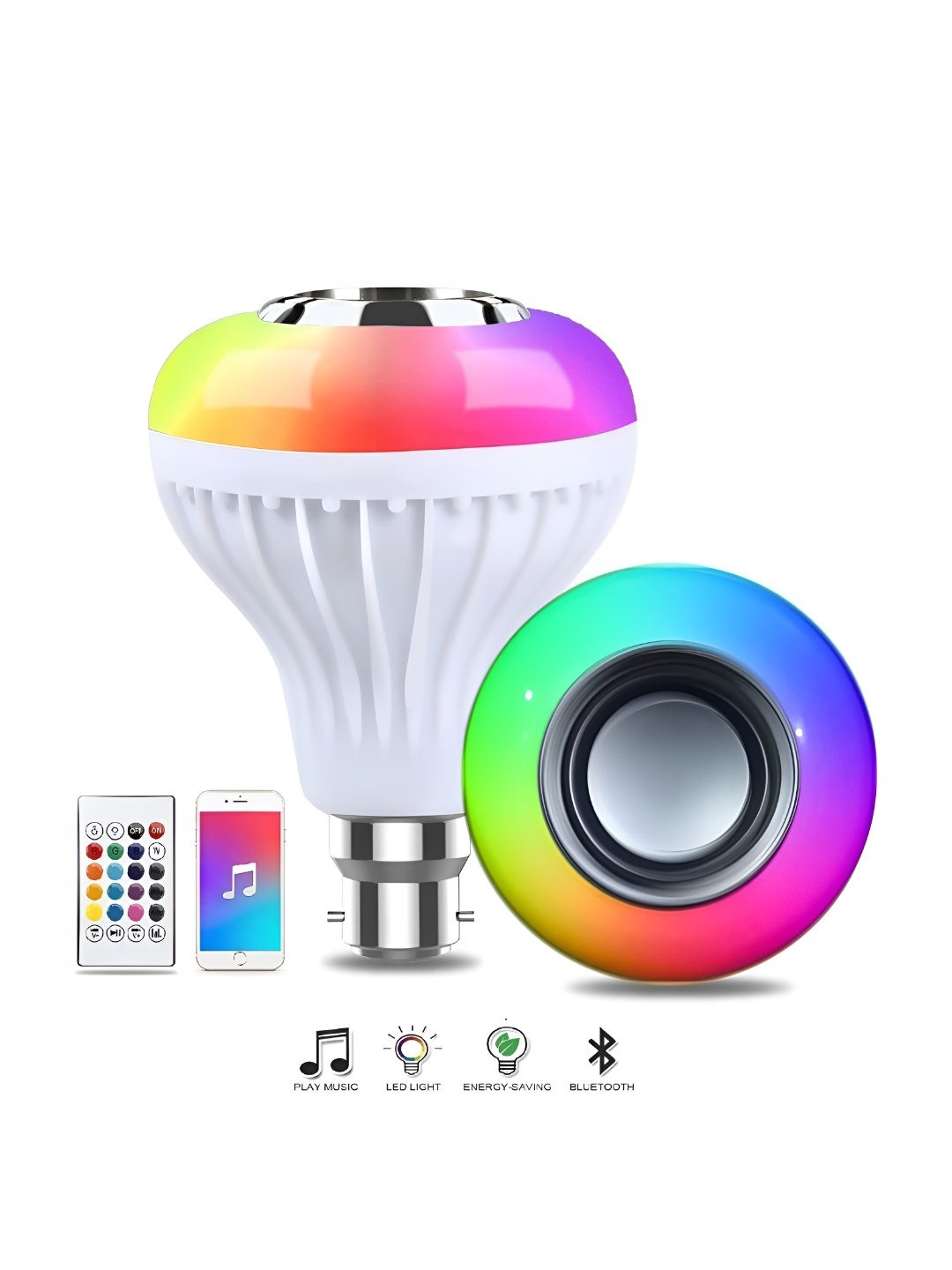 

SPARK WORLD White Wireless Music Playing Bluetooth Remote Controller LED Smart Bulb