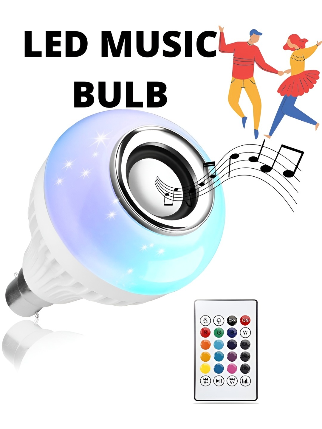 

SPARK WORLD White Wireless Music Playing Remote Controller LED Bulb