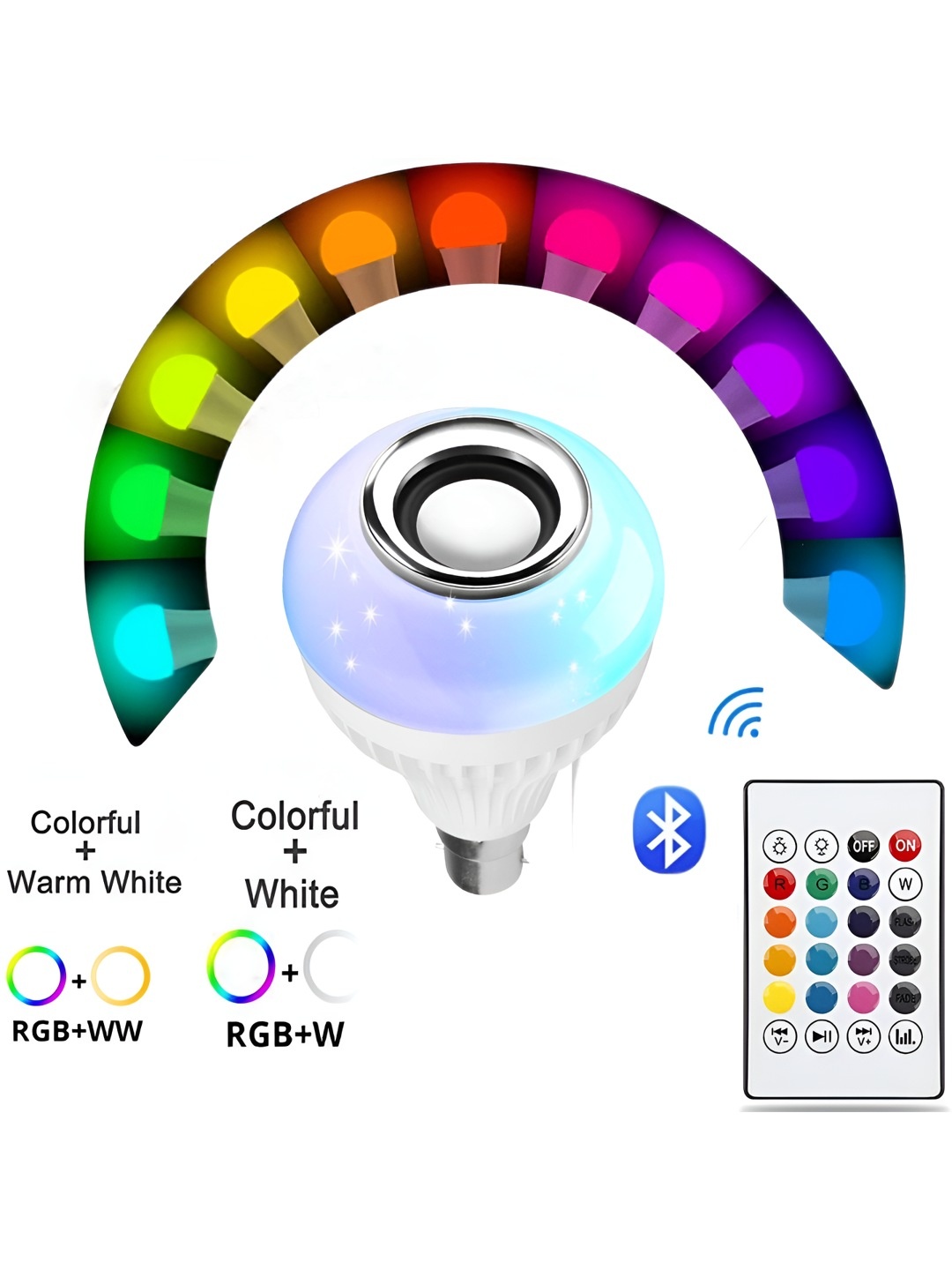 SPARK WORLD White Wireless Music Playing Bluetooth Remote Controller LED Smart Bulb