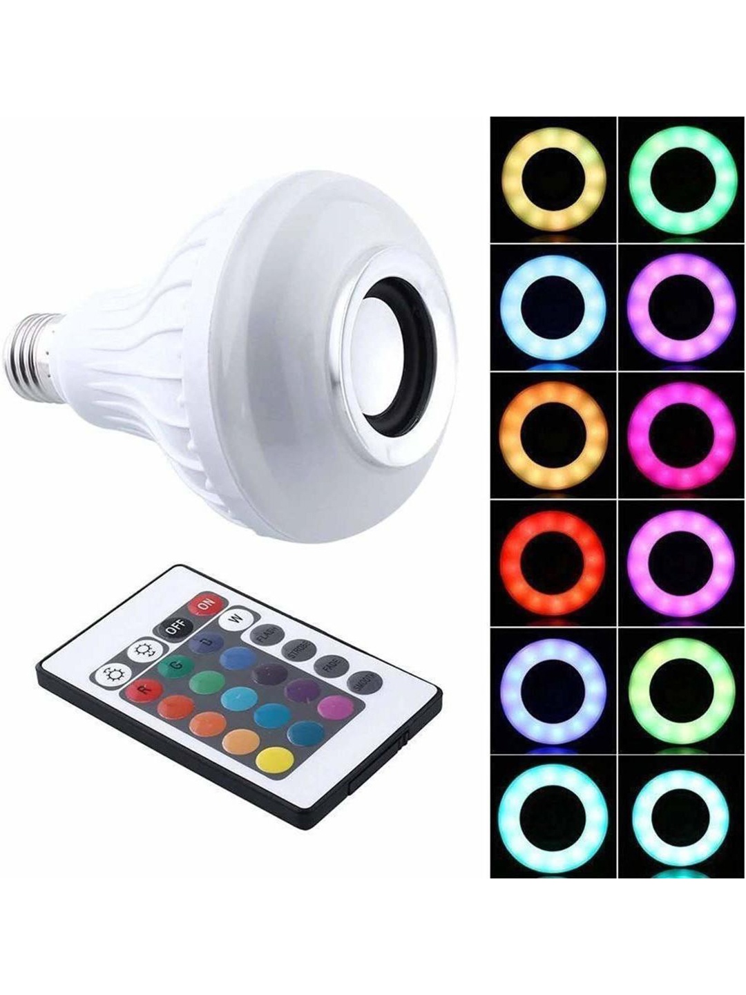 

SPARK WORLD White Wireless Music Playing Remote Controller LED Bulb