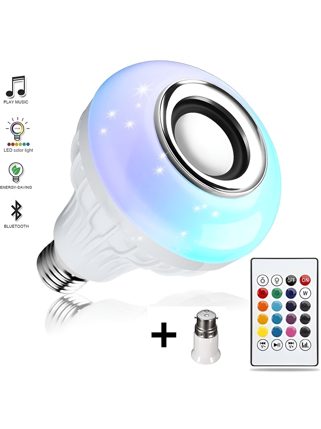 

SPARK WORLD White Wireless Music Playing Remote Controller LED Bulb
