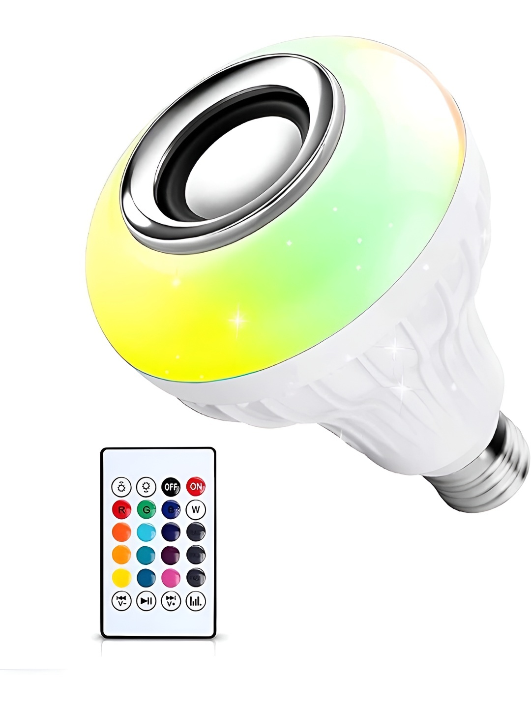 

SPARK WORLD White & Yellow Wireless Music Playing Remote Controller Smart Bulb