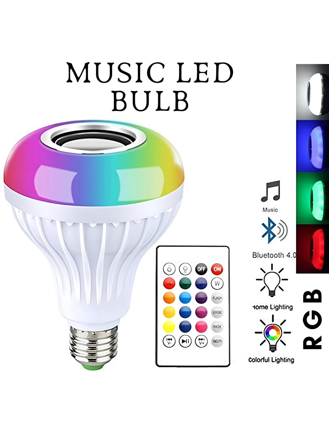 

SPARK WORLD White Wireless Music Playing Remote Controller LED Bulb