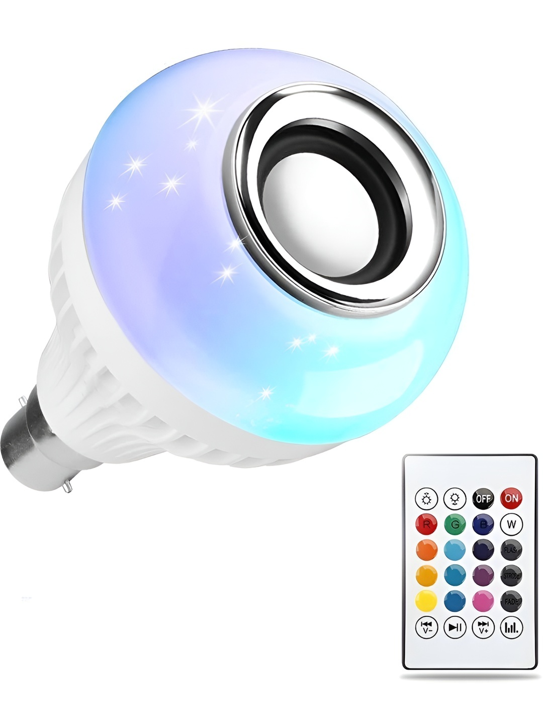 SPARK WORLD White Bluetooth Speaker LED Smart Bulb