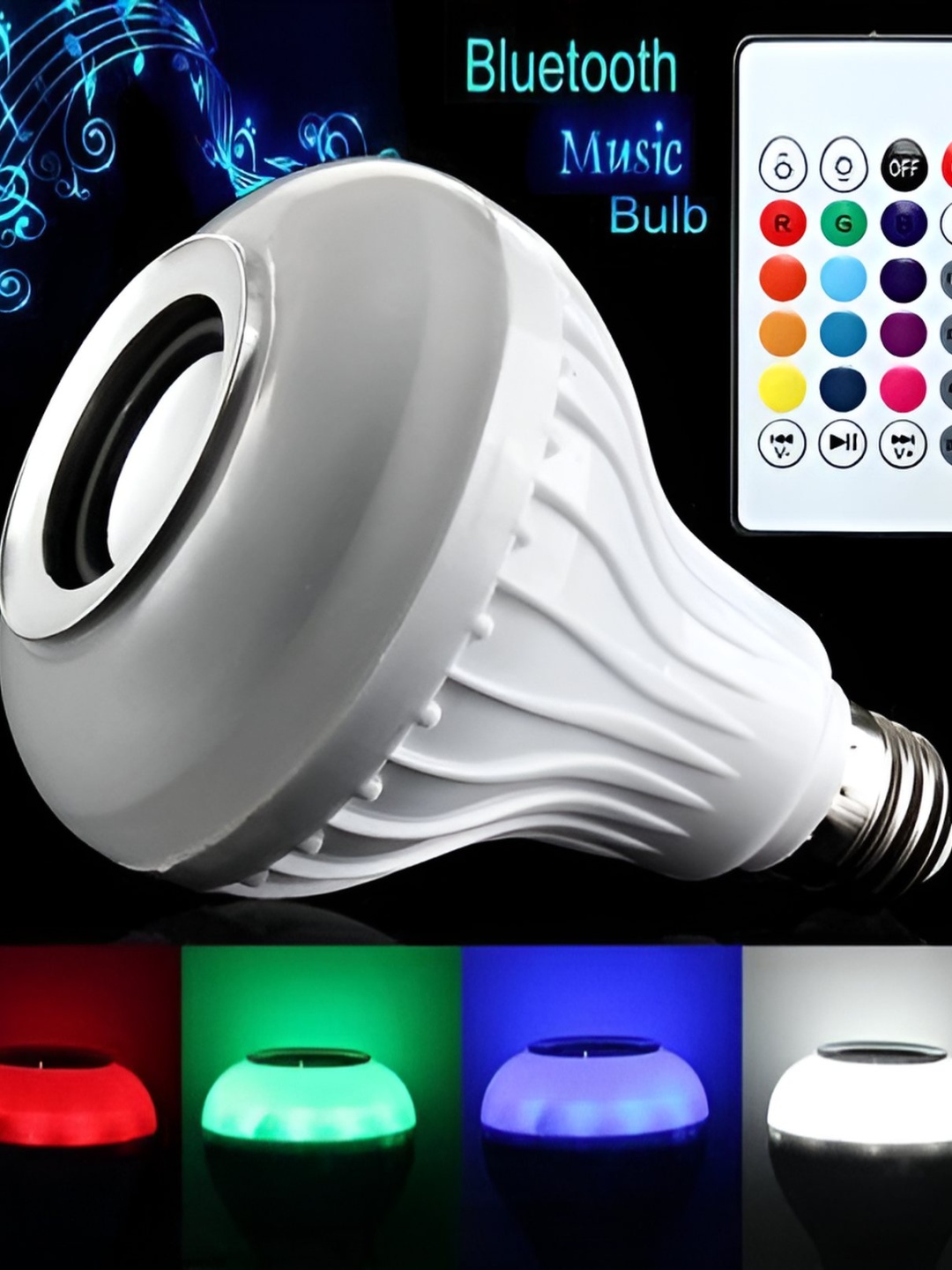 

SPARK WORLD Wireless Music Playing With Remote Control LED Smart Light, White