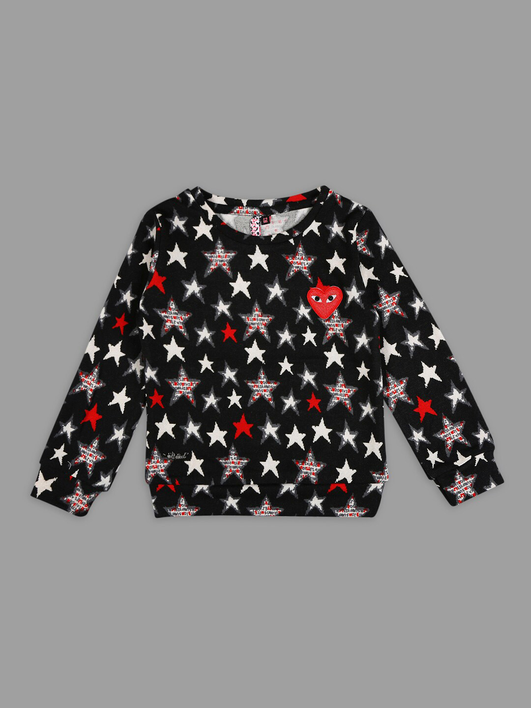 

Actuel Girls Conversational Printed Top, Black