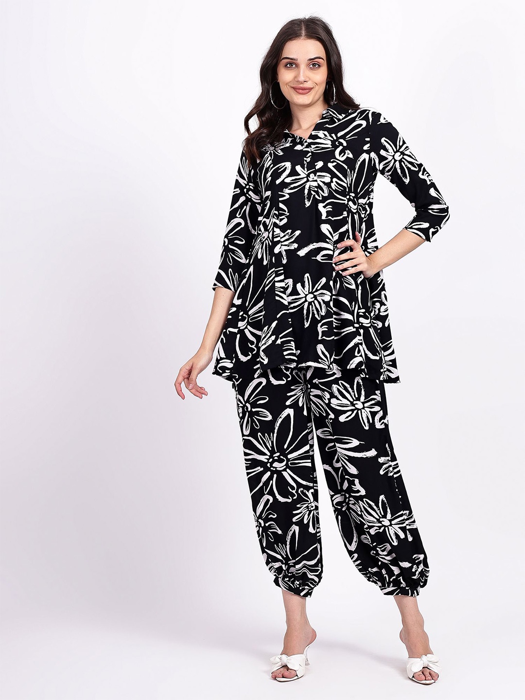 

NKSA FASHION Printed Co-Ords Set, Black