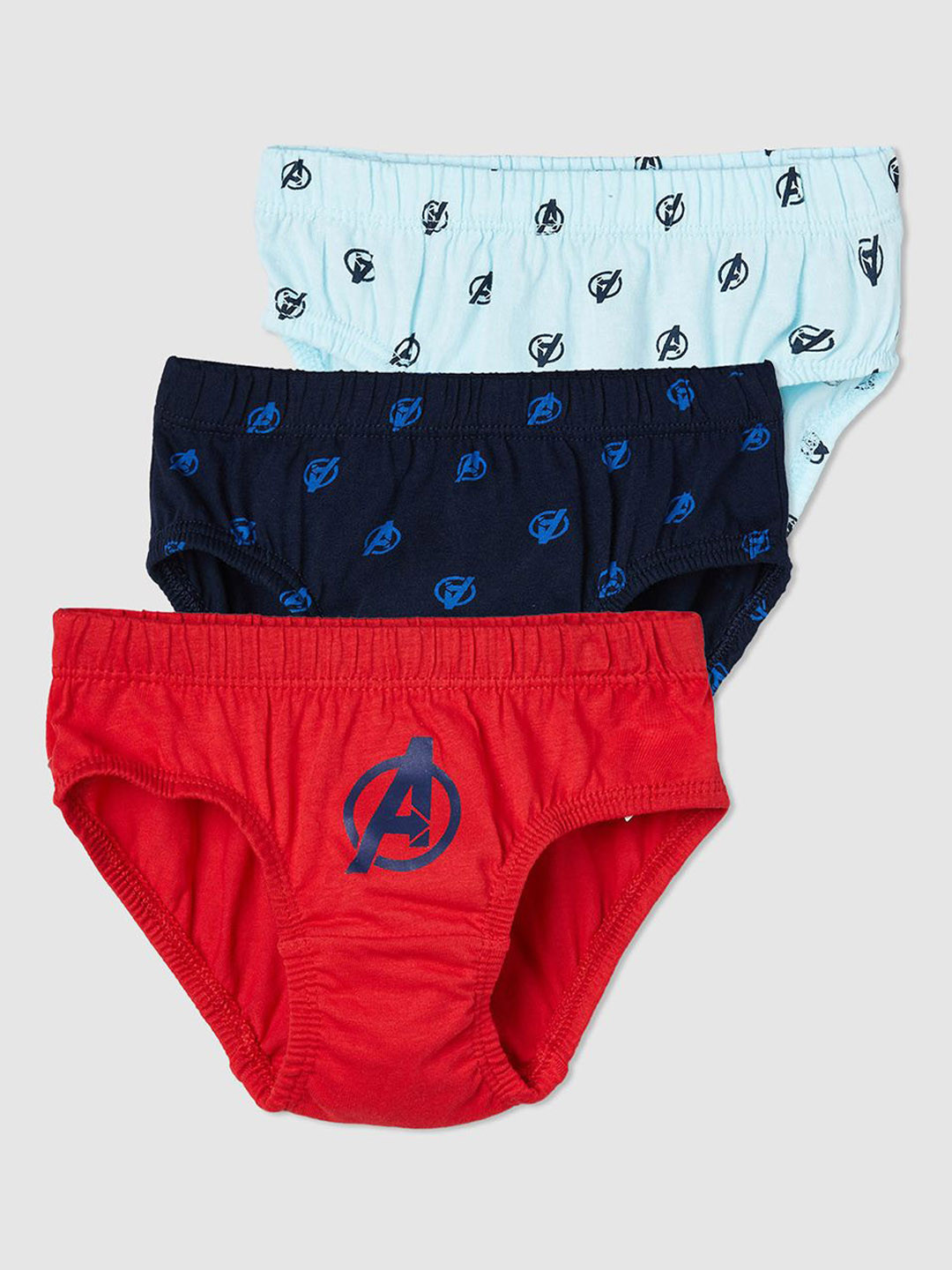 

max Boys Pack Of 3 Printed Cotton Basic Briefs- 1000013902013, Red