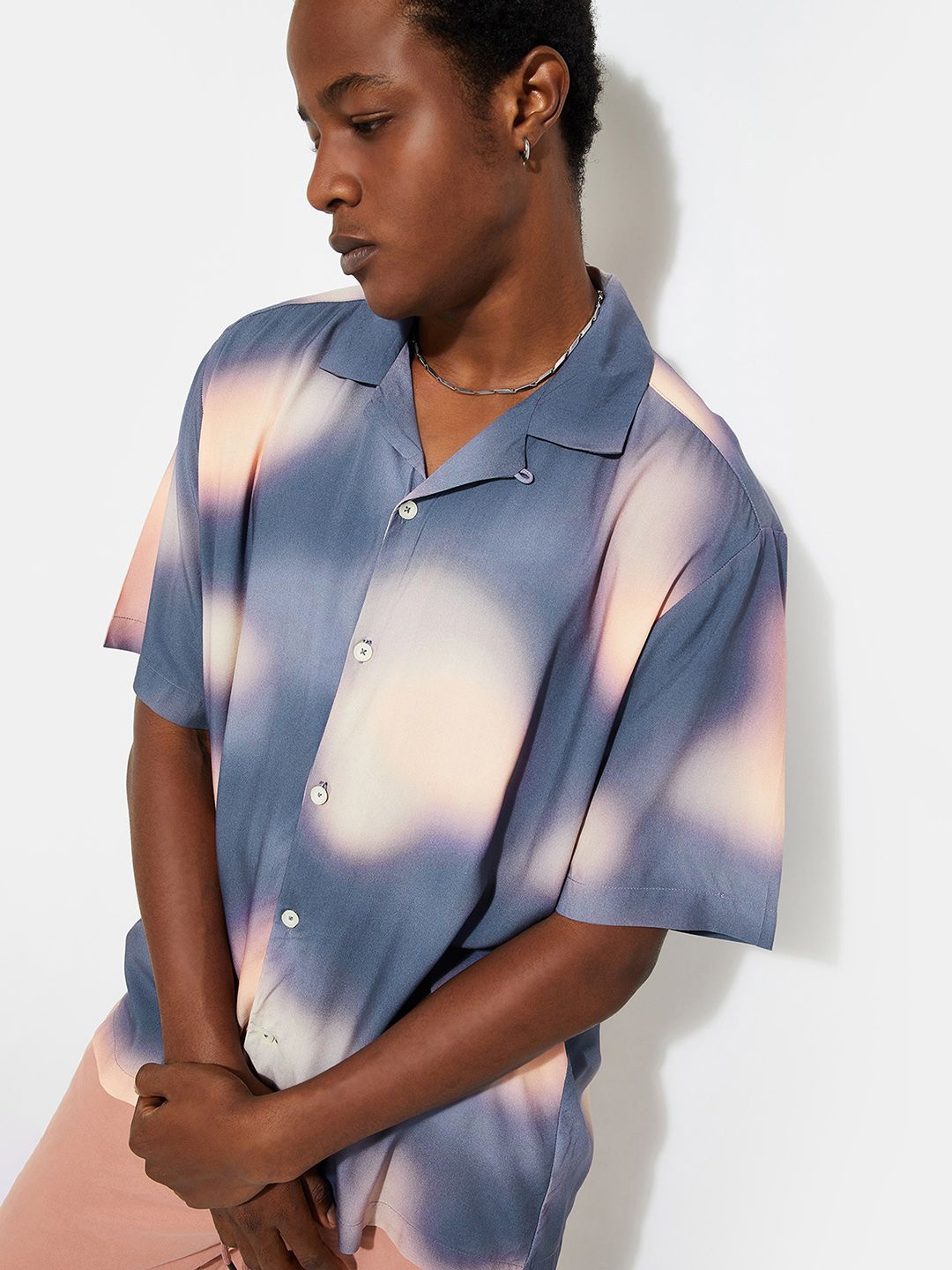 

max URB_N Men Printed Oversized Shirt, Purple