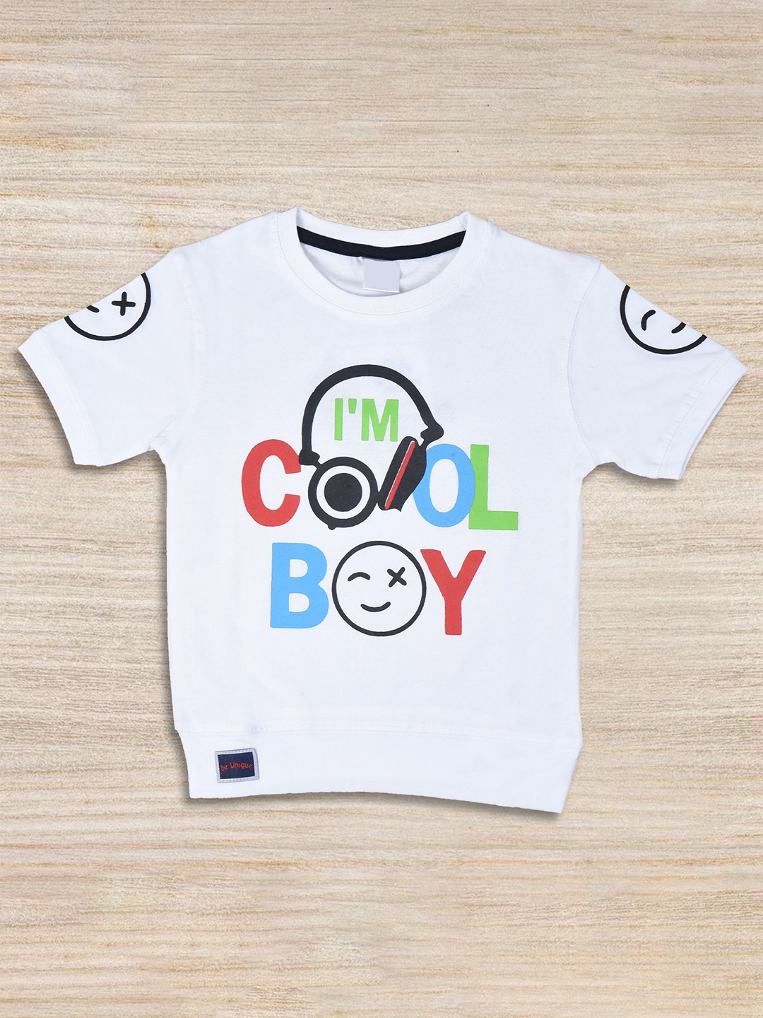 

BAESD Boys Typography Printed Pure Cotton T-shirt, White