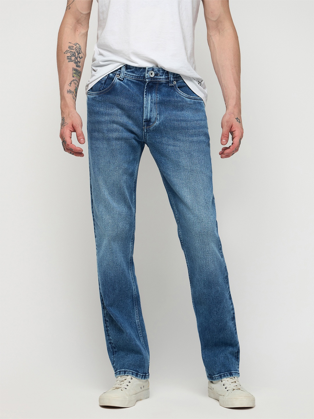 

DAGERRFLY Men Regular Fit Light Fade Stretchable Jeans, Blue