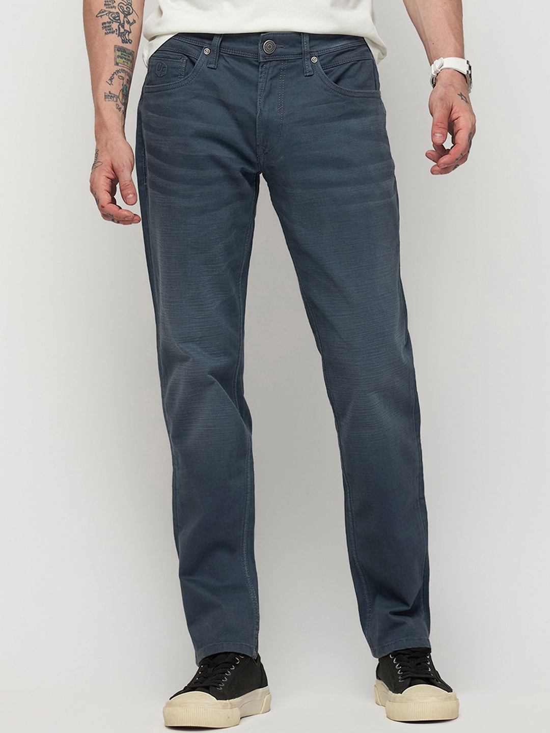 

DAGERRFLY Men Straight Fit Mid-Rise Clean Look Stretchable Jeans, Grey