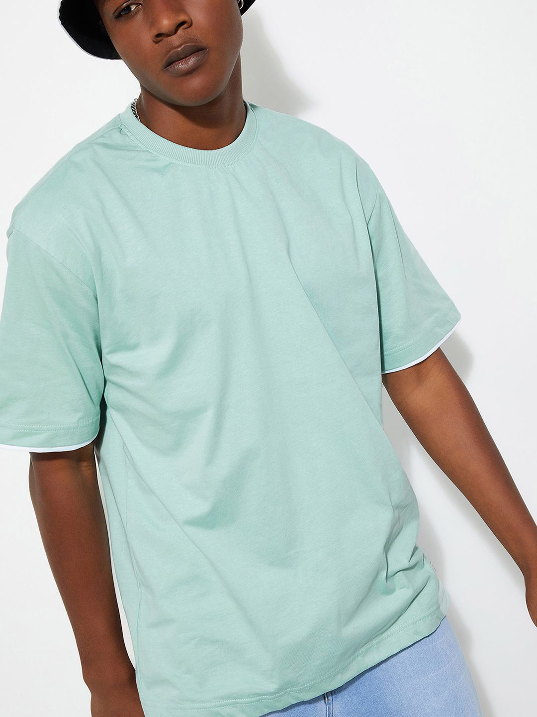 

max URB_N Men Solid Oversized T-shirt, Green